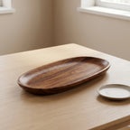 5-Piece Wooden Serving Set – Irregular Organic Shape Charcuterie Board & Tray Set