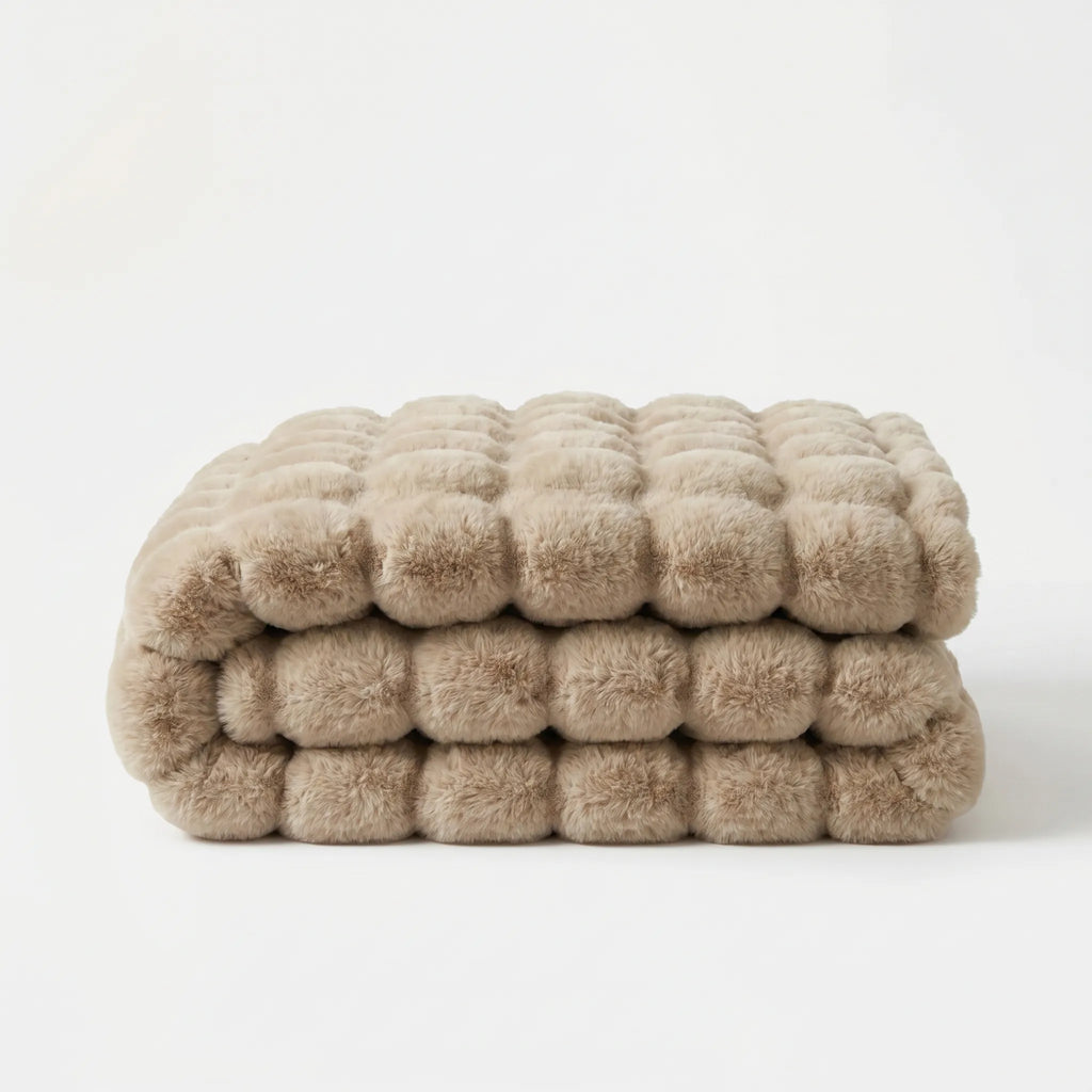 Bubble Faux Fur Throw Blanket – 160x200cm