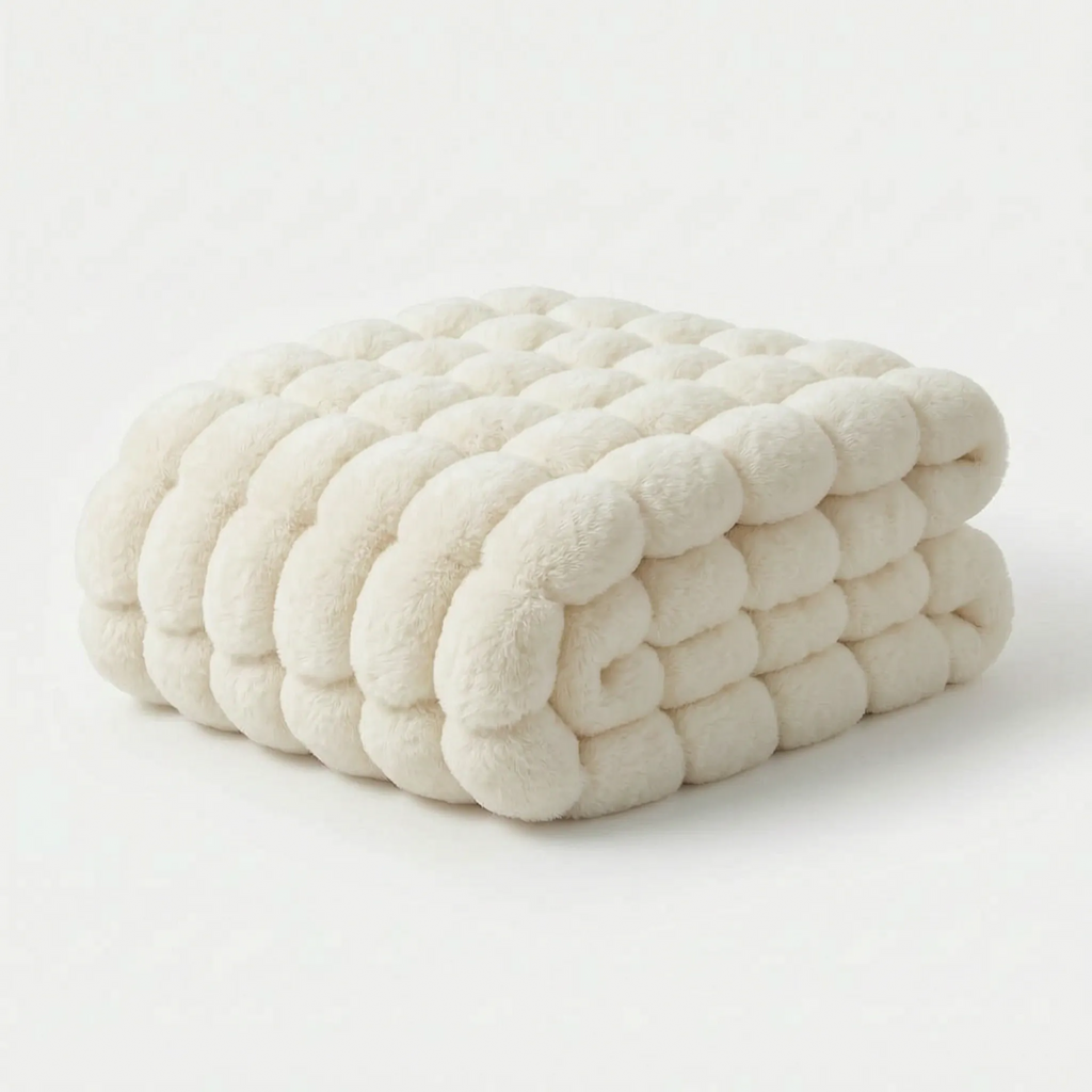 Bubble Faux Fur Throw Blanket – 160x200cm