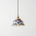  Painted Botanical Ceramic Pendant Light