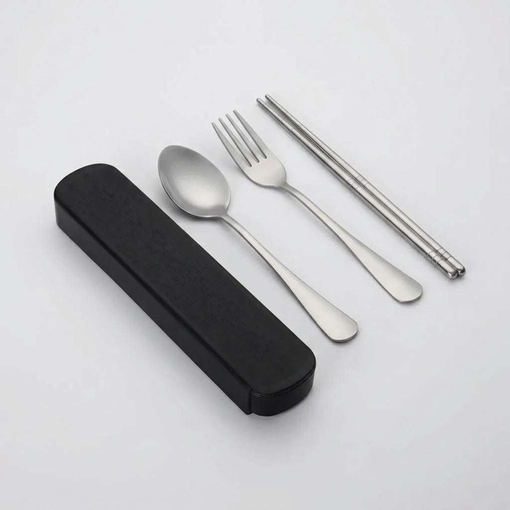 Portable Stainless Steel Cutlery Set – 3 Piece with Case