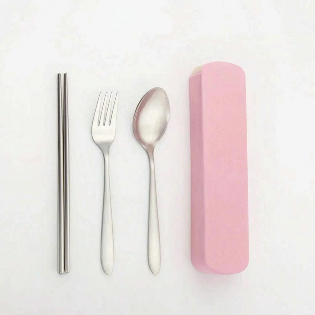 Portable Stainless Steel Cutlery Set – 3 Piece with Case