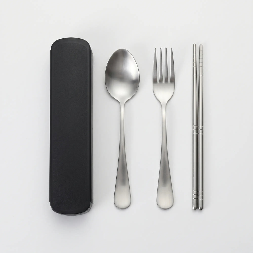 Portable Stainless Steel Cutlery Set – 3 Piece with Case