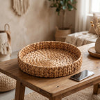 Round Woven Rattan Tray Set – 3 Piece