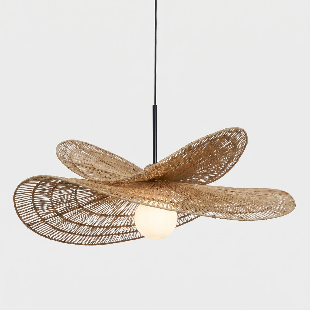 Woven Double Tiered Pendant Light Jute studio