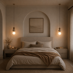 Stone & Wood Globe Pendant Light – Minimalist Sculptural Ceiling Lamp with Frosted Glass Shade Foryuni