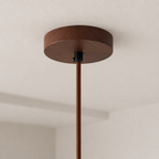 Stone & Wood Donut Pendant Light – Minimalist Wabi-Sabi Ceiling LED Lamp Foryuni