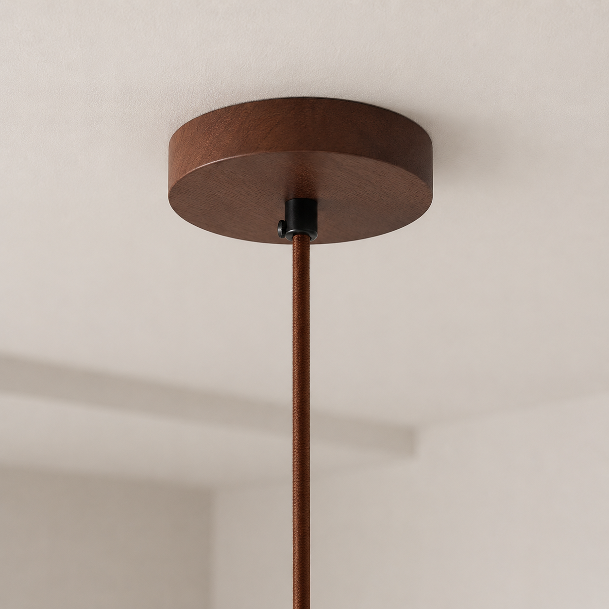 Stone & Wood Donut Pendant Light – Minimalist Wabi-Sabi Ceiling LED Lamp Foryuni