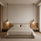 Stone & Wood Donut Pendant Light – Minimalist Wabi-Sabi Ceiling LED Lamp Foryuni