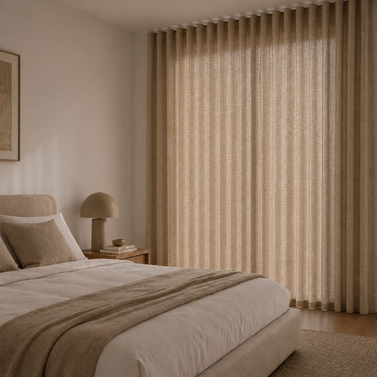 Beige Sheer Curtain Panel – Lightweight Voile Window Curtain, Grommet or Rod Pocket, Multiple Sizes Foryuni