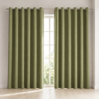 American Vintage Herringbone Chenille Blackout Curtain – Heavyweight Textured Curtain, Grommet or Rod Pocket Foryuni