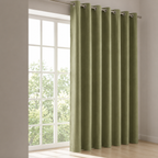 American Vintage Herringbone Chenille Blackout Curtain – Heavyweight Textured Curtain, Grommet or Rod Pocket Foryuni