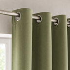 American Vintage Herringbone Chenille Blackout Curtain – Heavyweight Textured Curtain, Grommet or Rod Pocket Foryuni