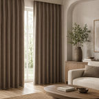 American Vintage Herringbone Chenille Blackout Curtain – Heavyweight Textured Curtain, Grommet or Rod Pocket Foryuni