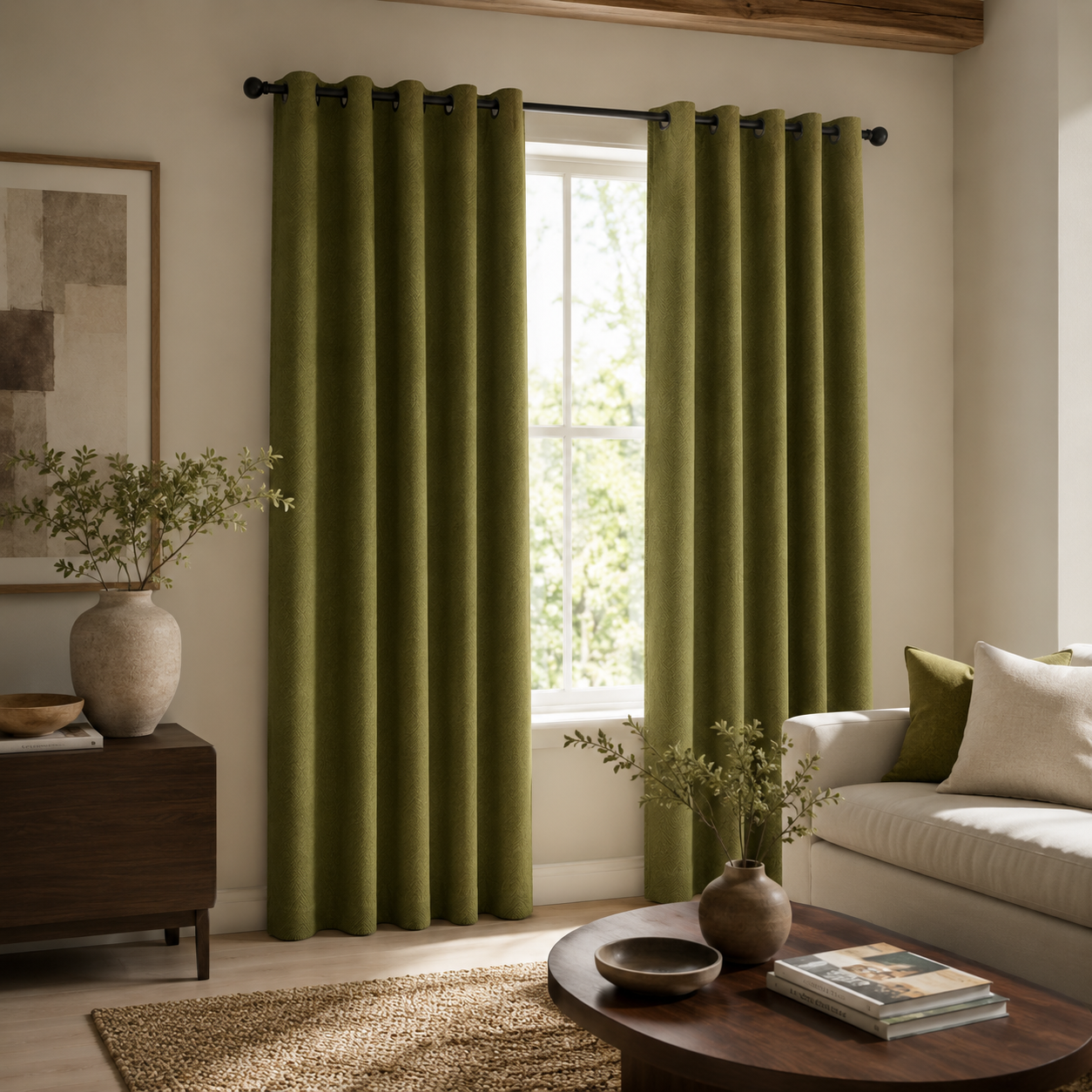 Herringbone Blackout Curtain Panel – Heavyweight Textured Curtain, Grommet or Rod Pocket Foryuni