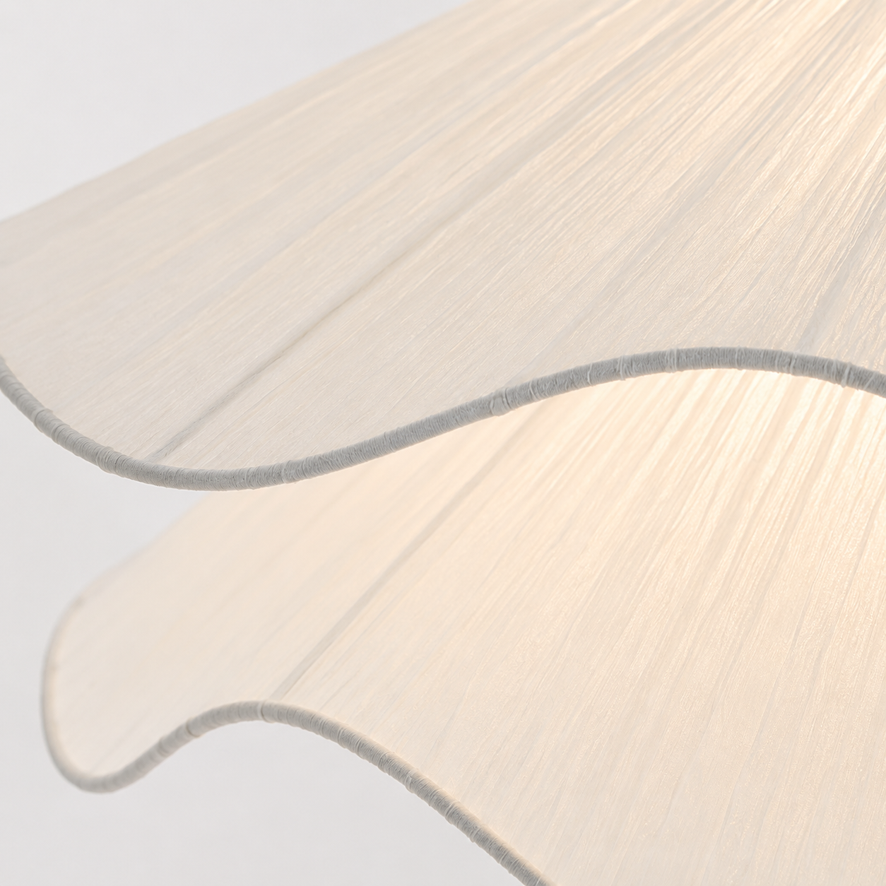 Wavy Fabric Pendant Light – Handmade Nordic Ceiling Lamp with Pleated Shade, E27, 4 Sizes Foryuni