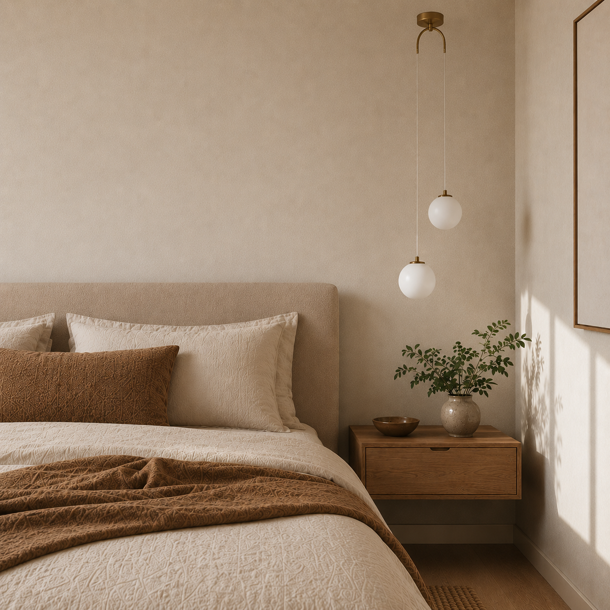 Double Globe Pendant Light – Modern Frosted Glass Ceiling Lamp with Arch Mount Foryuni