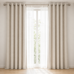 Modern Herringbone Chenille Curtain Panel in modern home – Heavyweight Textured Blackout Curtain, Grommet top