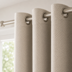 Modern herringbone Chenille Curtain Panel in grommet top in a nice home modern texture – Heavyweight Textured Blackout Curtain, Grommet or Rod Pocket Foryuni