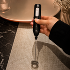 Handheld Frother – Sleek Black Electric Whisk Foryuni