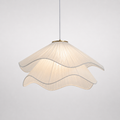 Wavy Fabric Pendant Light – Handmade Nordic Ceiling Lamp with Pleated Shade, E27, 4 Sizes Foryuni