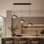 3-Head Smoked Glass Pendant Light – Modern LED Cluster Chandelier for Dining Table & Kitchen Island Foryuni