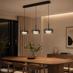 3-Head Smoked Glass Pendant Light – Modern LED Cluster Chandelier for Dining Table & Kitchen Island Foryuni