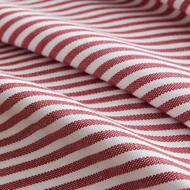 Close-up of red and white striped fabric