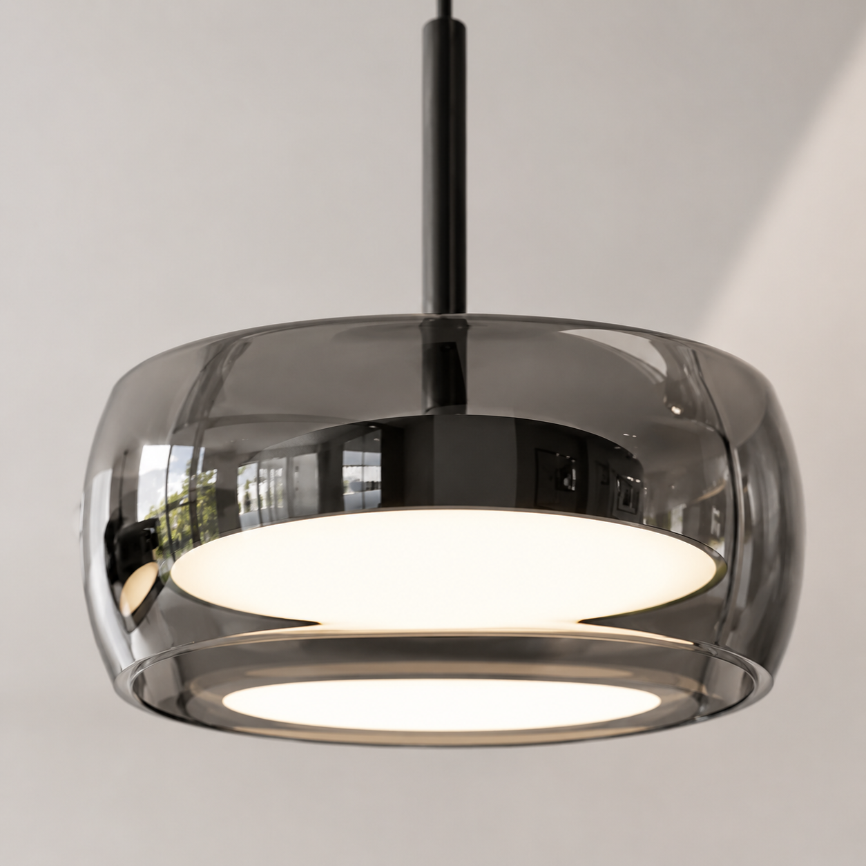 3-Head Smoked Glass Pendant Light – Modern LED Cluster Chandelier for Dining Table & Kitchen Island Foryuni