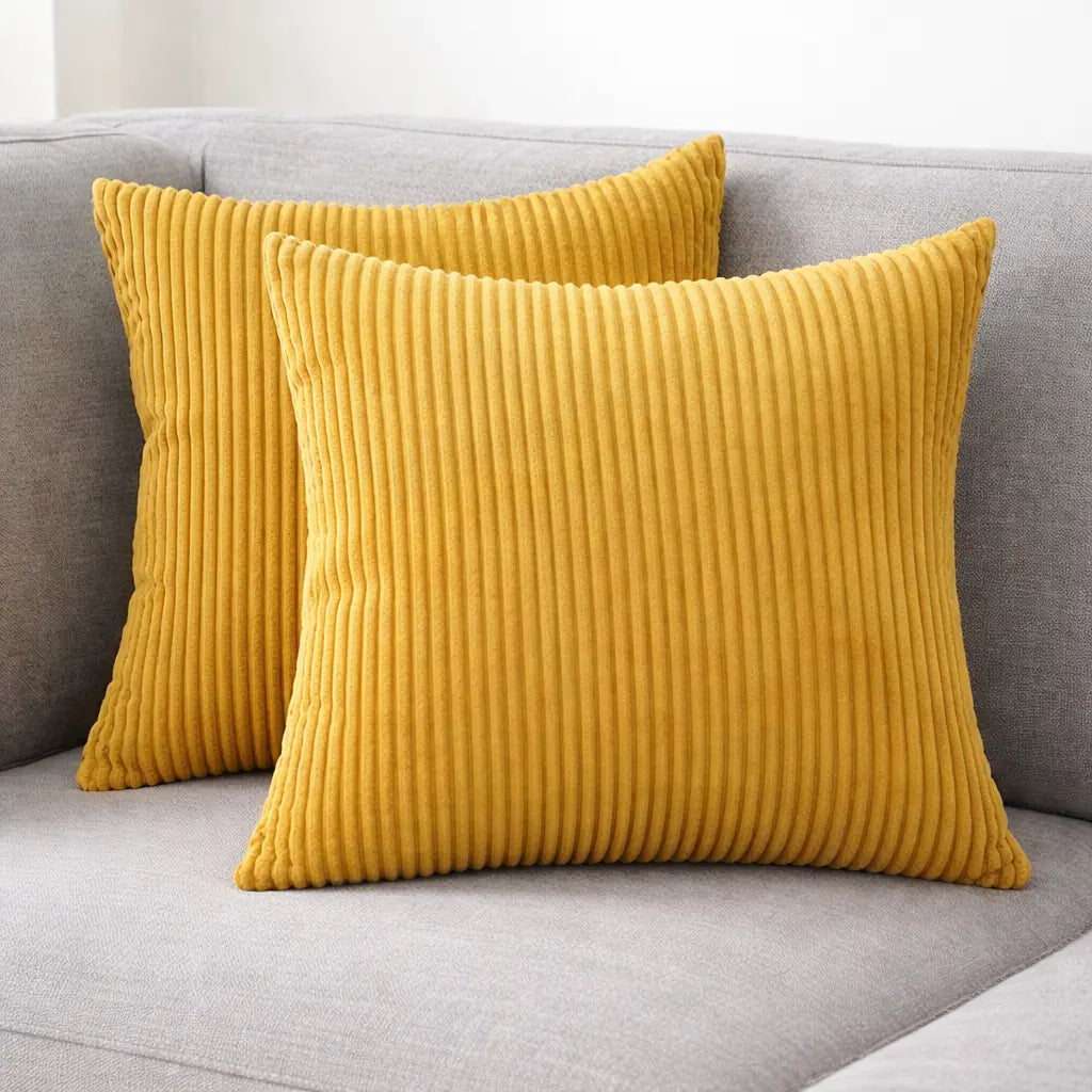 Corduroy Pillow Cover — Ribbed Texture Cushion Cover Foryuni