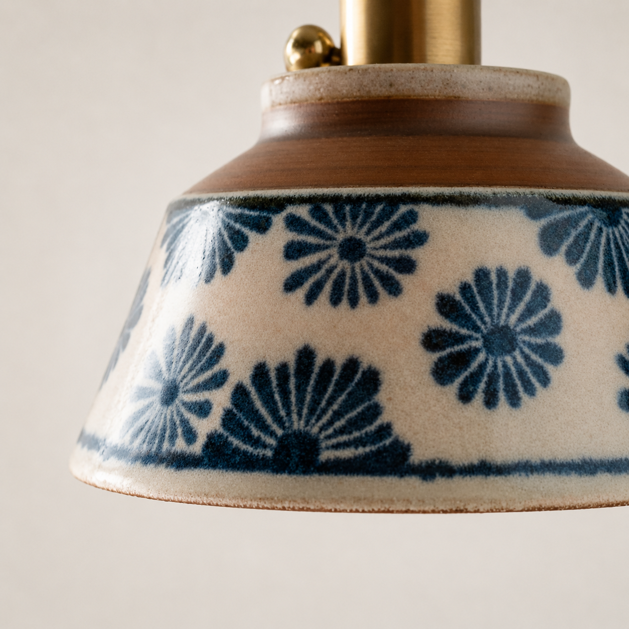 Painted Botanical Ceramic Pendant Light Foryuni